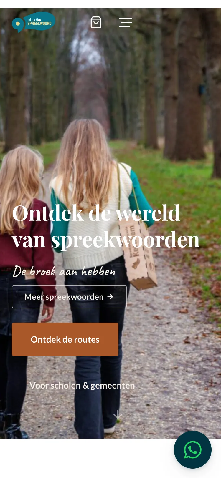 De nieuwe website van Studio Spreekwoord, mobiele weergave