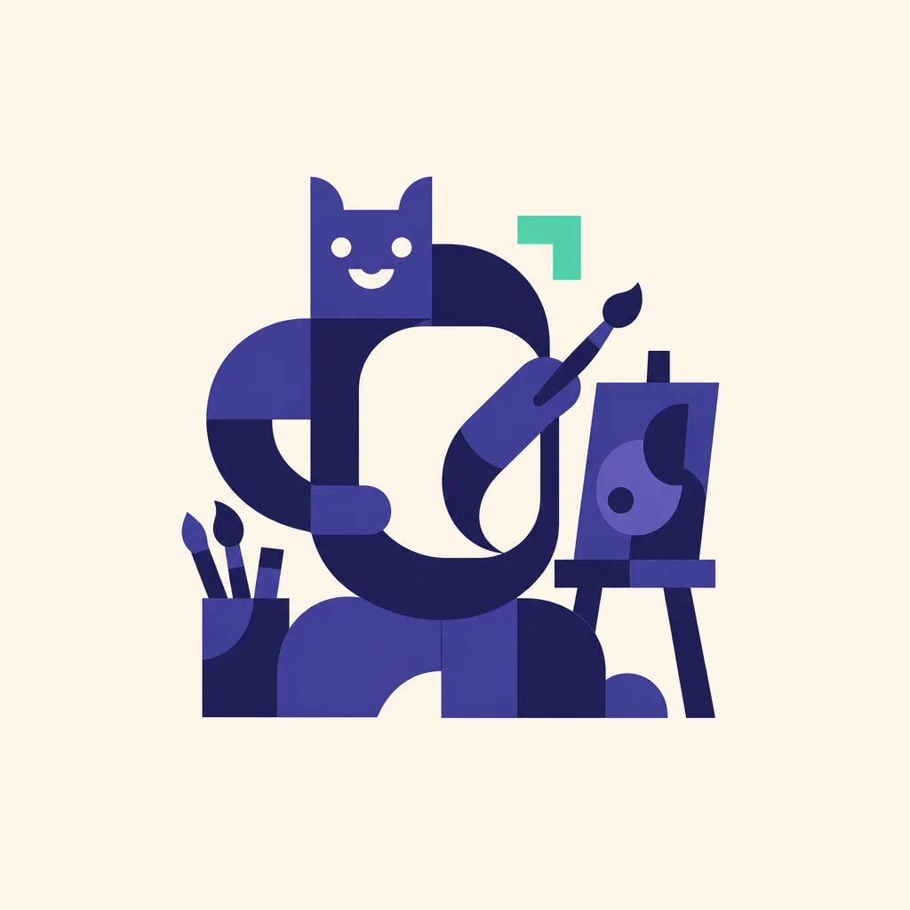 Geometrische illustratie die Arty voorstelt, Beeldmaker