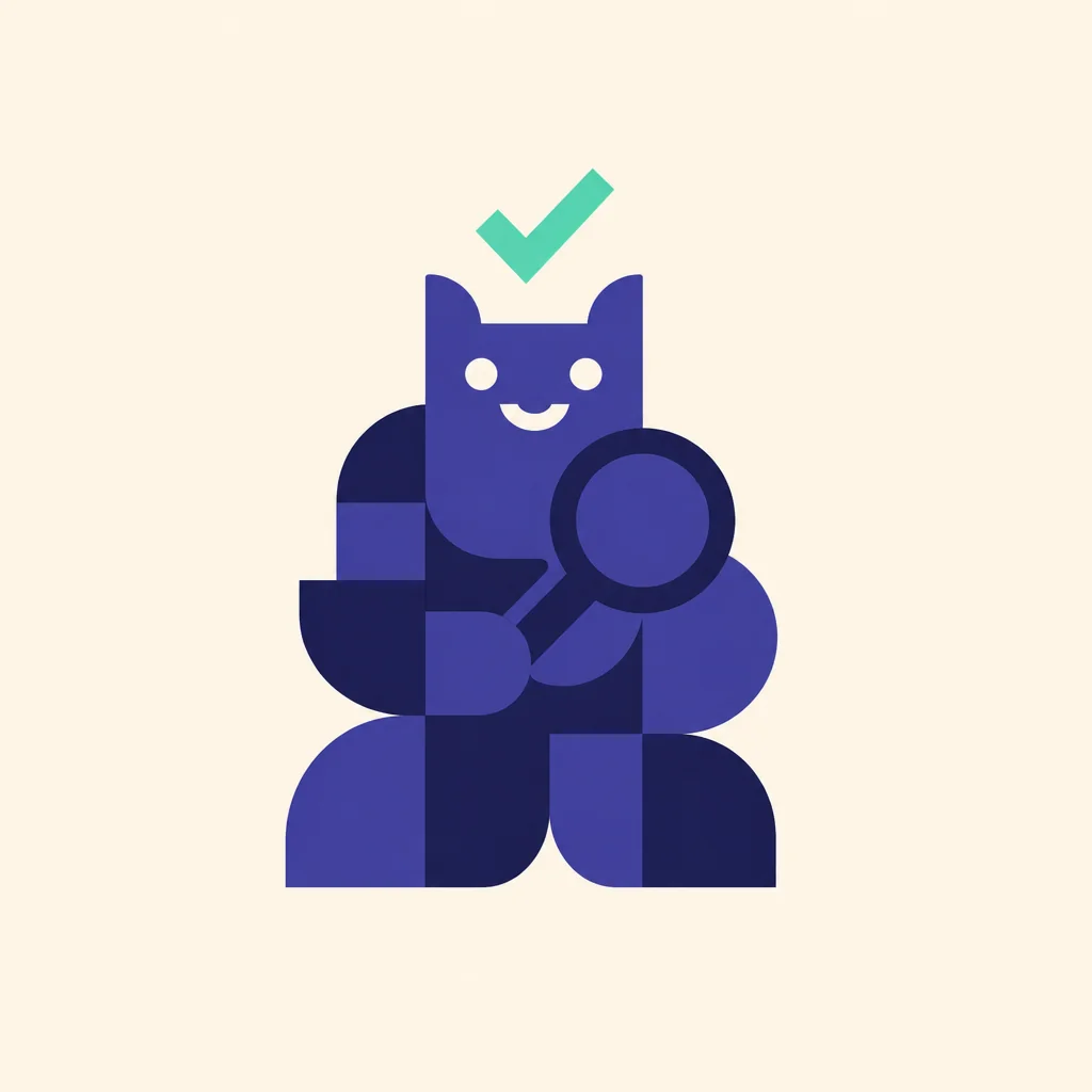 Geometrische illustratie die Checker voorstelt, Kwaliteitscontrole