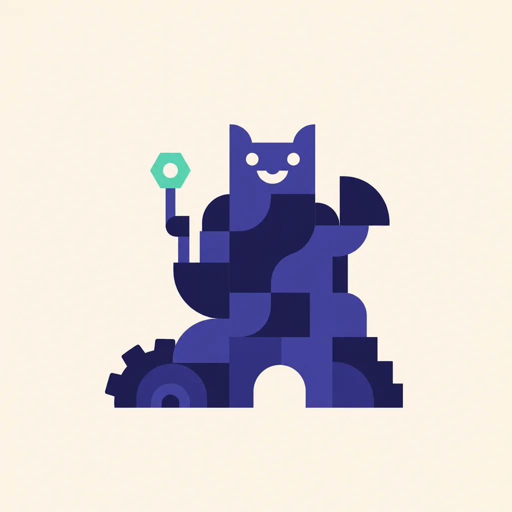 Geometrische illustratie die Frankie voorstelt, App-ontwikkelaar